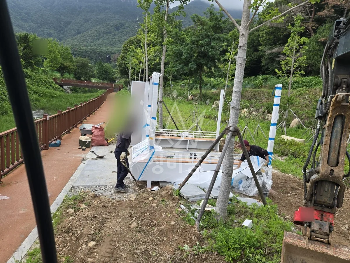 경남 함양군 포크레인 농지 작업 현장