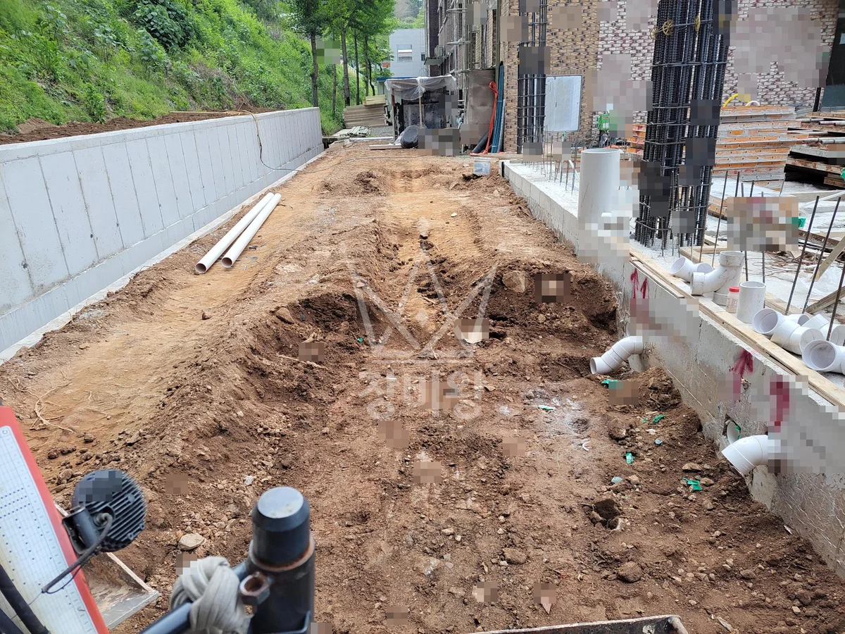 전남 포크레인 터파기 작업 현장