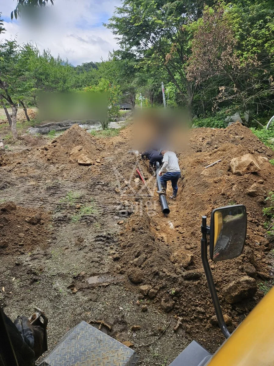 경남 포크레인 농지 작업 현장