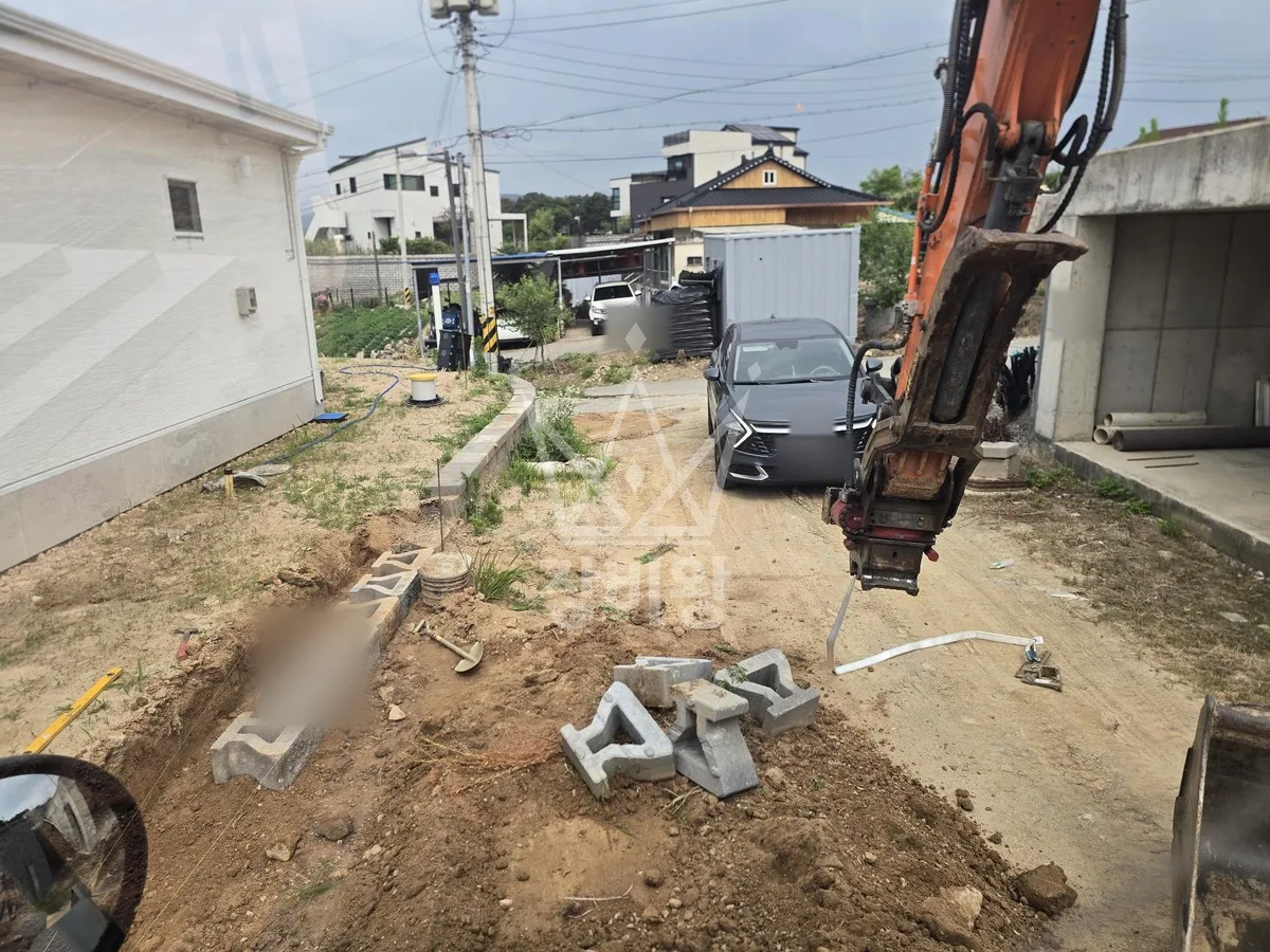 부산 강서구 포크레인 배관 작업 현장